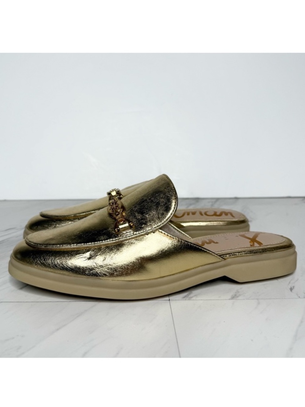 Sam Edelman Kira Gold Leather Mule 7M